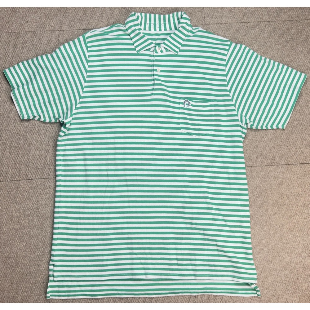 B. Draddy Witch Logo Men's‎ Striped Pattern Short Sleeve Golf Polo Size XL